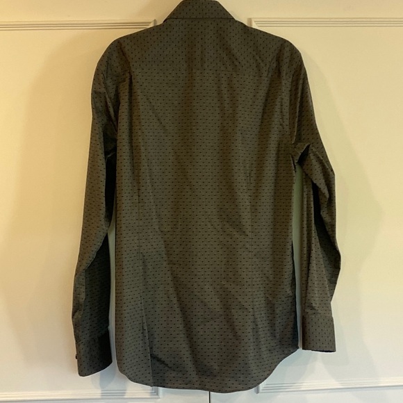 Egara navy dotted Long Sleeve Non Iron Slim Fit Shirt Size Medium EUC - Picture 6 of 14